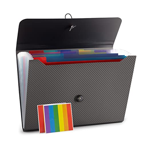 Classic Nicfaec Expanding File Folder, File Organizer,13 Pockets, Grey, File Kit