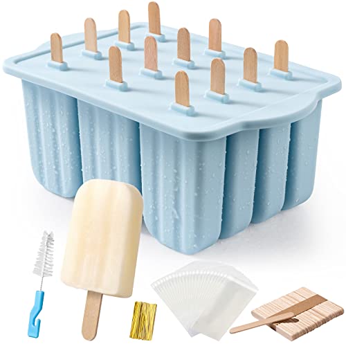 Popsicles Molds, MEETRUE 12 Pieces Silicone Popsicle