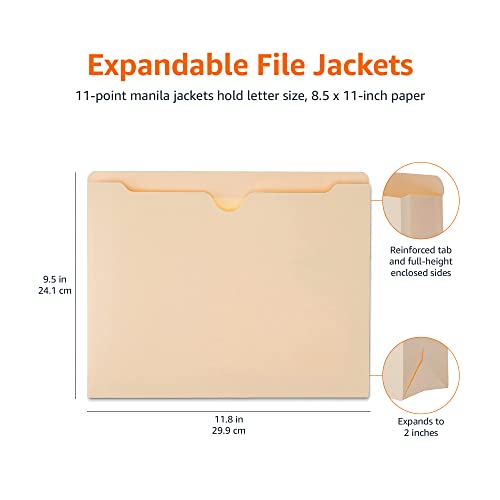 Basics Reinforced File Jackets, Letter Size, Straight-Cut Tab, 2 Set