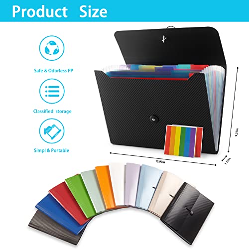 Classic Nicfaec Expanding File Folder, File Organizer,13 Pockets, Grey, File Kit